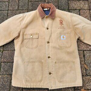 Vintage Carhartt Distressed Blanket Lined Chore Coat Size 40